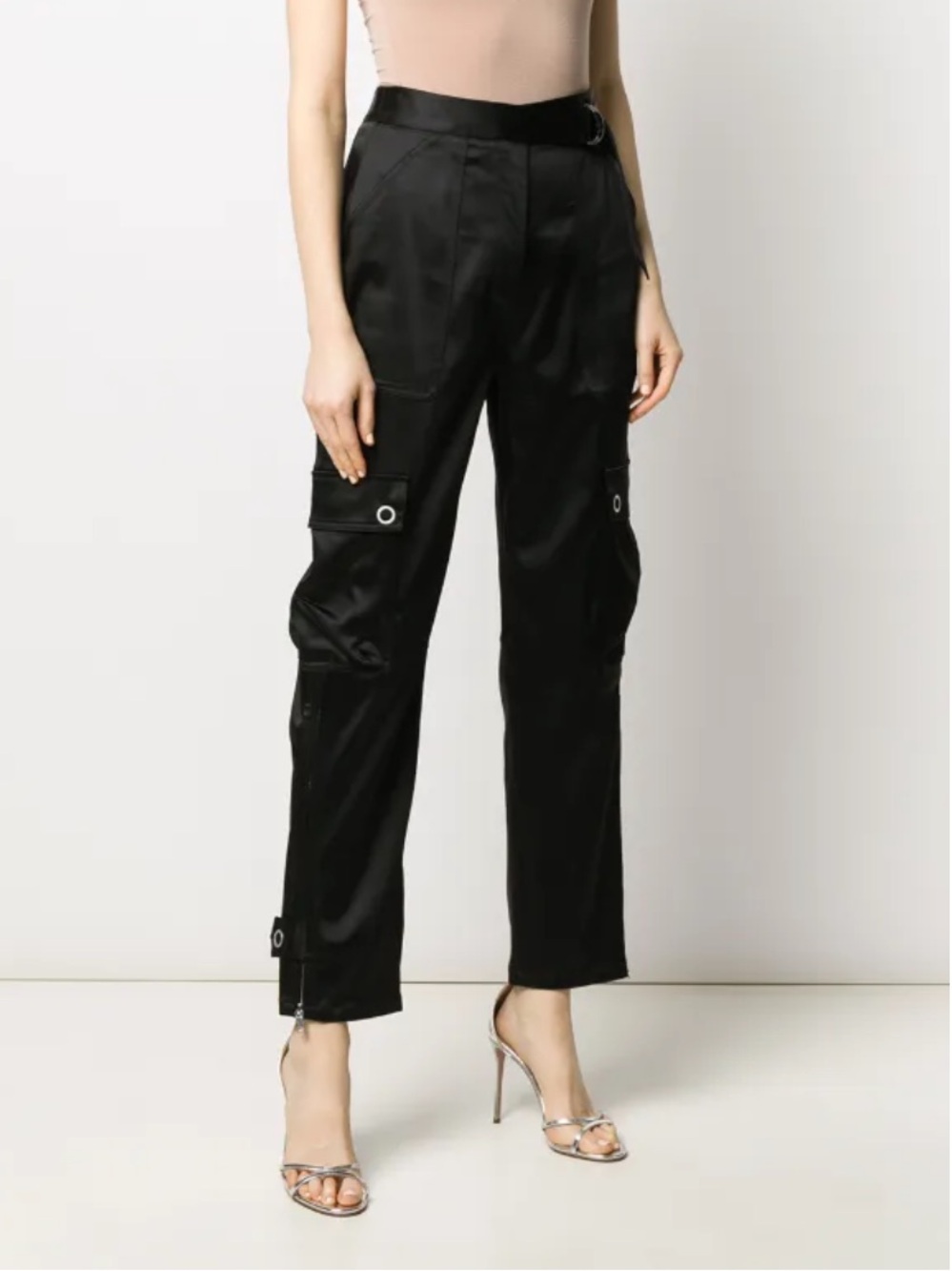Jonathan Simkhai Black Straight-Leg Cargo Trousers
